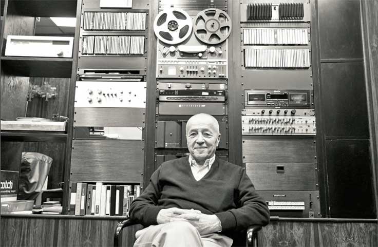 Alex Rosner with ReVox reel to reel tape recorder