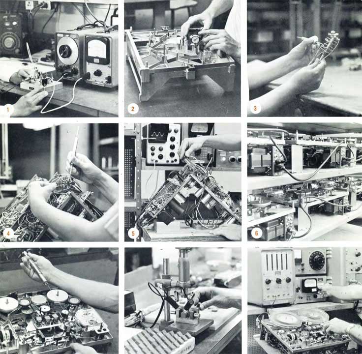 Ampex quality check for the Ampex FineLine F-44 reel tape recorder