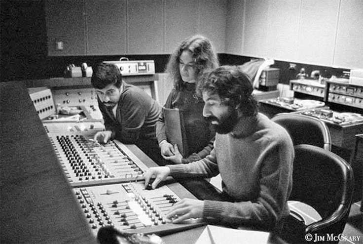 Carole King in studio with Scully reel tape recorder