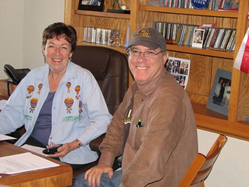 Chris with David Peroff with whom she worked 27years booking entertainment