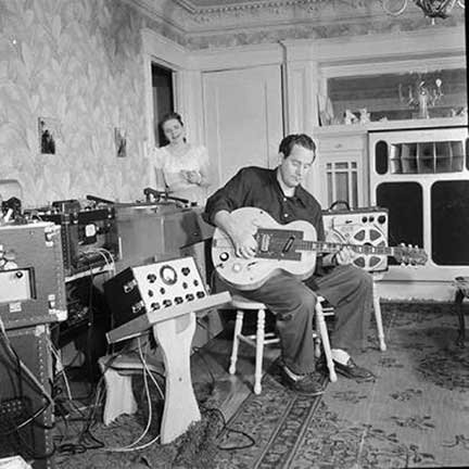 Les Paul and Mary Ford with Ampex and Concertone 1401 reel tape recordersConcertone1401LesPaul