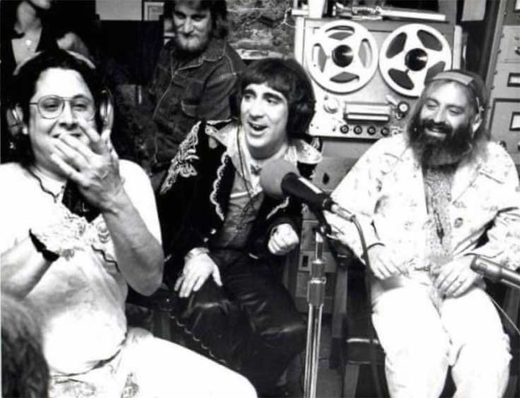 Keith Moon, Flo and Eddie with Ampex reel tape recorder