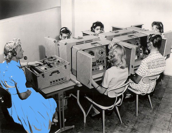 Robert Metzner's Califone AV equipment being used by language students