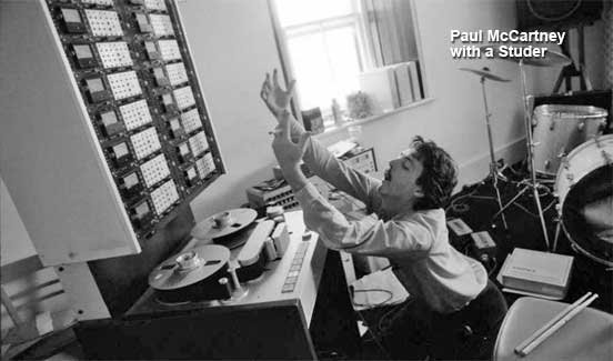Paul McCartney with a Studer reel tape recorder
