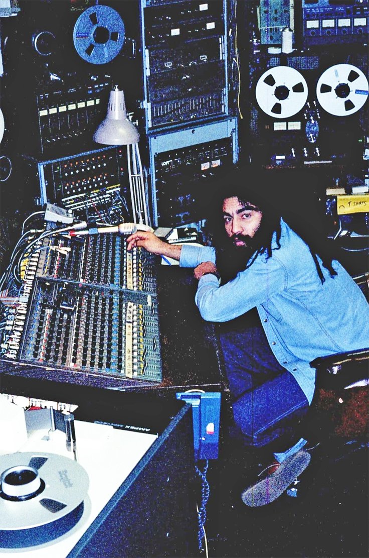 R. Z. Jackson - Jamaican artist at Comfort Sound Studio in Toronto in 1982with Teac & Technics tape recorders