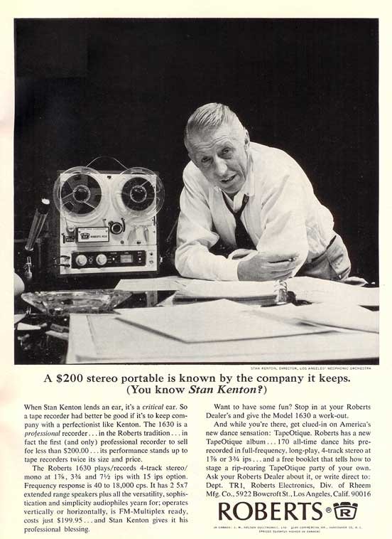 Roberts 163o reel tape recorder with Stan Kenton