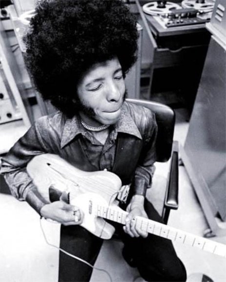 Sly Stone with Scully reel tape recorder