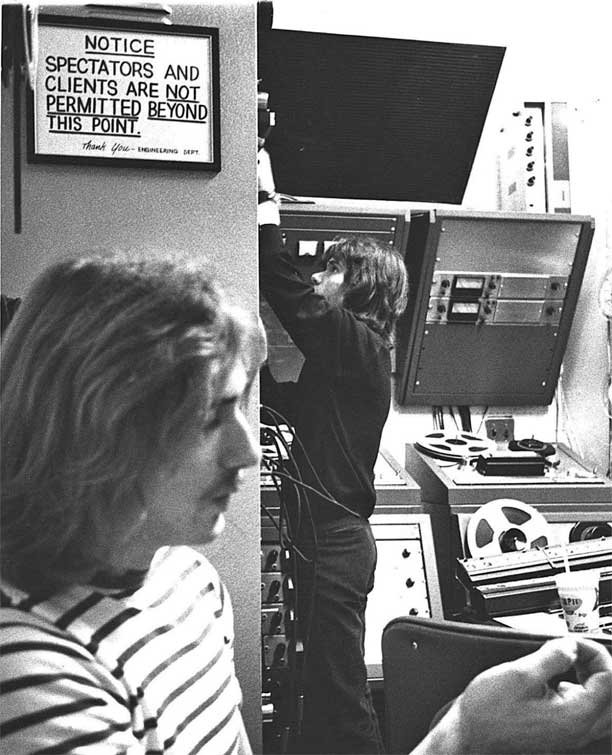 Tommy Ramone with Ampex reel tape recorder