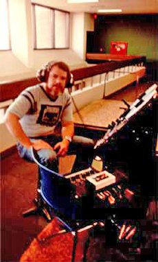 Martin recording Housewives Choice at the UT Music building