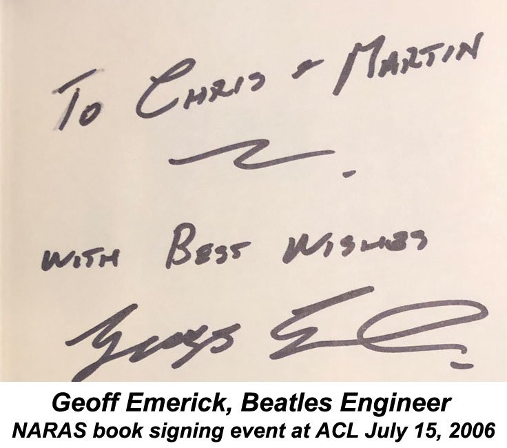 060715 Geoff Emerick NARAS book signing